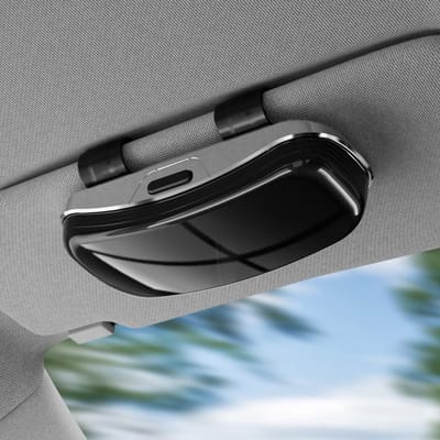 Autohouder Opberghoes - Brillenkoker Auto - Veilig Opbergen - Schuimvulling Interieur - 19 x 9 x 5 cm - Enkel Kenmerk