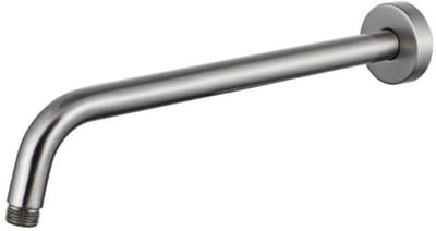 FugaFlow Eccelente Acces Inbouw Regendoucheset - rond - thermostatisch - wandarm - 25cm hoofddouche - staaf handdouche - gladde slang - Geborsteld RVS PVD (RVS)