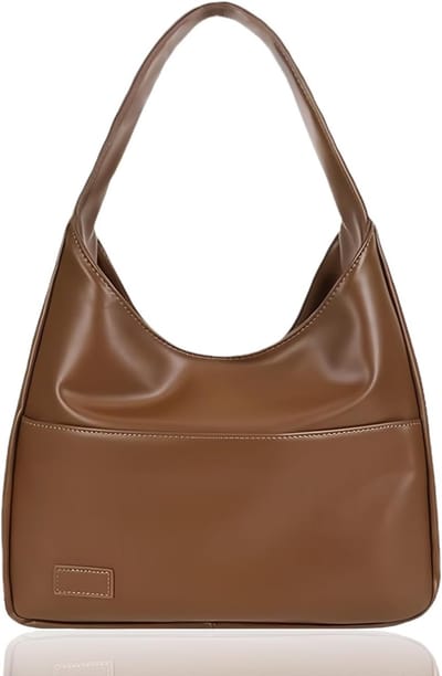 Dailygoods - Aucuu Lederen schoudertas, retro schoudertas, hobo draagtas, dames draagtas, vintage lederen schoudertas, grote capaciteit oksel tas met magnetische gesp voor college school dagelijkse tas reizen