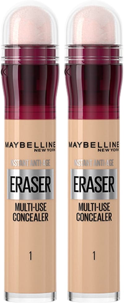 Maybelline New York - Instant Anti Age Eraser 01 Light - concealers die zichtbaar wallen wegwerken - 2x 6,8 ml