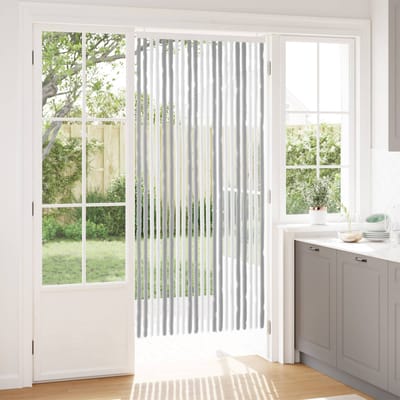 vidaXL - Insecten - Gordijn - Chenille - Grijs - en - wit - 90 - x - 200 - cm - 100% - PP