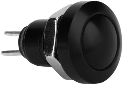 Akozon Push Button Waterproof Push Button 1A 24V 8mm Mini IP65 IK08 Waterproof Car Push Button On/Off Switch Zinc Aluminium Alloy Push Button (Black)