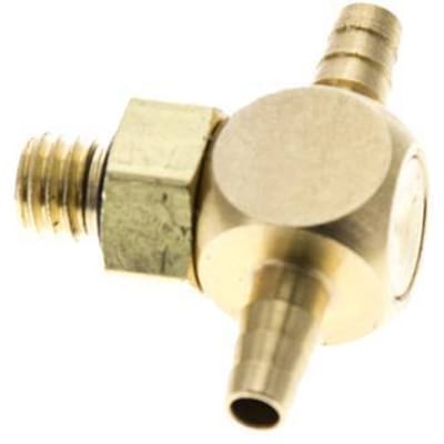 3 mm & M5 Messing T-slangpilaar met buitendraad NBR Afdichting