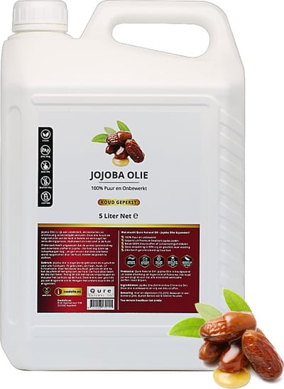 Jojoba Olie 5 Liter Jerry Can Voordeelverpakking | Biologisch | 100% Puur & Onbewerkt | Jojobaolie voor Gezicht, Haar en Lichaam | Huidolie | Haarolie