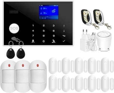 Slim Beveiligingssysteem - Inbraak Alarm - Huis Beveiligen - Wifi en GSM - 25 x 15 x 15 cm - Zwart