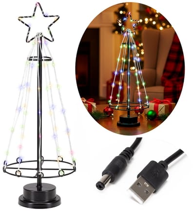 Springos LED Kerstboom | Kerstdecoratie | Multicolor | Metaal | 45 Cm | 80 Led