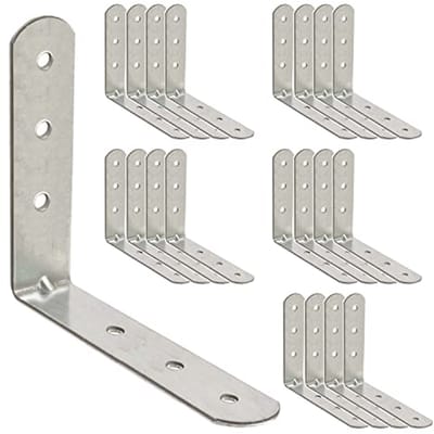 Hoekverbinders 80 x 80 x 16 - Duurzame metalen verbindingen voor meubels - 20 stuks