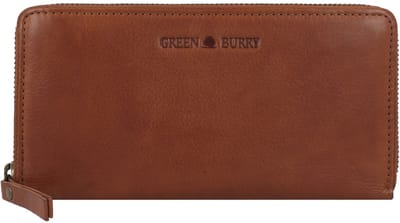 GREENBURRY Leren portemonnee Colombiana Long RV-Lady Wallet RFID Nougat bruine