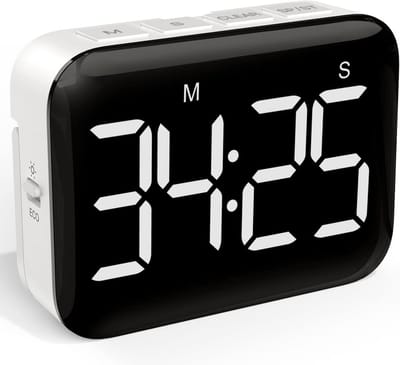 Digitale Keukentimer met Groot LED-display - Magnetisch, Instelbare Helderheid en Geluid - Stopwatch en Timer voor Kinderen en Ouderen