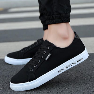 Lente Canvas Schoenen Heren Ademend Casual Koreaanse Stijl Boardschoenen Stoffen Schoenen Herenschoenen Lage Top Trend Zwart en Wit Herenschoenen Heren 44 gray