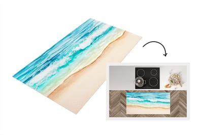 Keukenloper - Loper keuken - Strand - Golf - Zee - 120x60 cm - Keukenloper vinyl