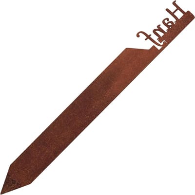 Tuinsteker Kruid - Plantenetiket Bordje - Tuin Decoratie - Roest Edelstaal - 24 cm hoog - Grijs