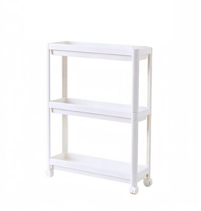 Decopatent - Smal Keukenrek opbergrek 3 laags op Wieltjes met Vakken - Smalle kast - Keukentrolley met wielen - Badkamer - Nisrek - Afm: 44 x 17 x 70 Cm
