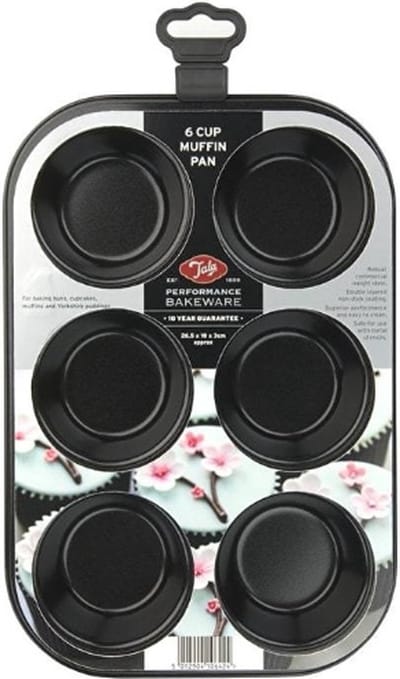 Tala Performance – Muffinvorm – Voor 6 Stuks – Koolstofstaal – Dubbele Anti-aanbaklaag – Vaatwasserbestendig – BPA- & PFOA-vrij – Oven, Koelkast & Vriezer