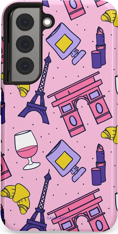 Casetastic Hoesje Geschikt voor Samsung S22 - Stijlvolle Beschermende Duo-layer Case - Trip to Paris
