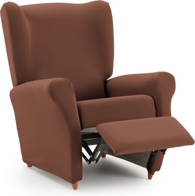 Belmarti® Recliner Hoes Anza 65cm tot 90cm - bruin - luxe pasvorm - beschermt tegen slijtage en vlekken - premium stretchstof
