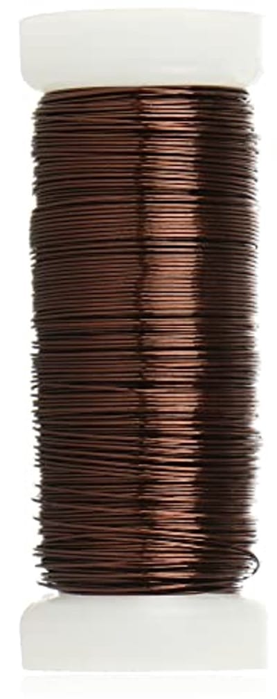 Roestvrij stalen knutsel- en boetseerdraad 30 m - Bruin bloemendraad voor arrangementen - Ø 0,37 mm