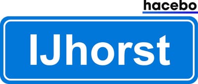 Hacebo - Plaatsnaam Sticker - 29x10 CM - IJhorst sticker - Verkeersborden sticker - grappige cadeaus - IJhorst
