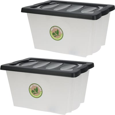 Storage Solutions Opberg box/doos - 3x stuks - kunststof - 20 liter - 43 x 33 x 24 cm