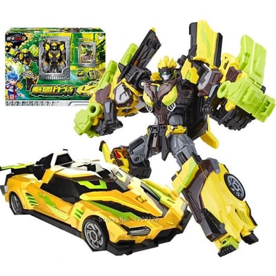 Nouvelle Saison 3 Metal Cardbot SPARKBIT Robot Transformable en Voiture Figurines d'Action avec Transformation par Carte Modèle de Voiture Jouets Cadeau No Color Box yellow