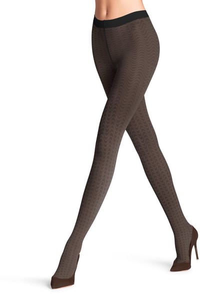 FALKE Mystical Wave gedessineerd materiaal transparent 20 DEN panty dames zwart - maat S