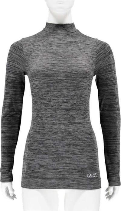Thermo shirt zwart melange lange mouwen voor dames - Wintersport kleding ÃƒÆ’Ã‚Â¢aÃ¢â‚¬Å¡Ã‚Â¬aÃ¢â€šÂ¬OE Thermokleding - Lange mouw shirt S (36)
