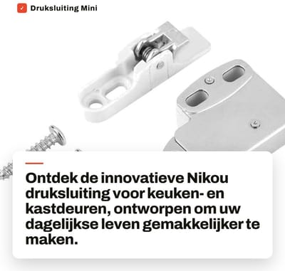 Dailygoods- Persslot Automatisch - Kast Slot - Keuken Kast - Kledingkast - Schuifdeur - Vlamvertragend Materiaal - Kastslot