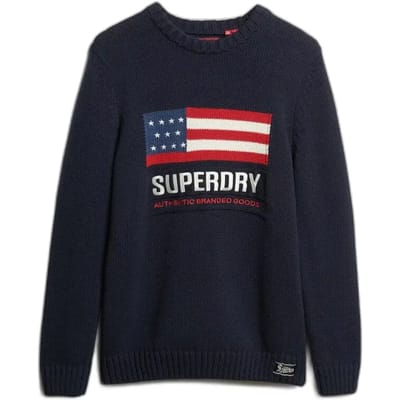 Superdry VINTAGE ATHLETIC KNIT JUMPER Heren Trui - Maat S