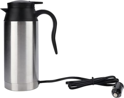 Duurzame RVS Reismok met Elektrische Verwarming voor Koffie, Thee en Melk - 750ml, 12V