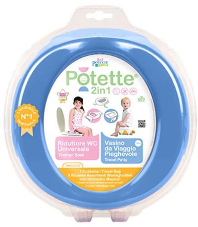 Draagbaar 2-in-1 Potje en Toiletbril in Blauw