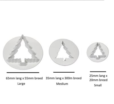 Kunststof uitsteker - kerstboom set van 3 - PME Arts&Crafts