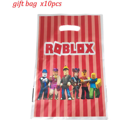 Roblox Décorations de Fête d'Anniversaire Fournitures Roblox Fête d'Activités Ballons Vaisselle Jetable Tasses Assiettes Jouets pour Baby Shower red