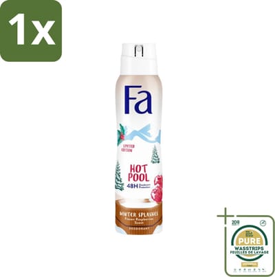 1 x Fa - Deospray - Winter Splashes - 48 uur Bescherming - Frozen Raspberry - Verfrissend & Fruitig - 150 ml- 48 Uur Bescherming - Zweetbescherming - Frambozen Geur - Deospray - Huidbescherming