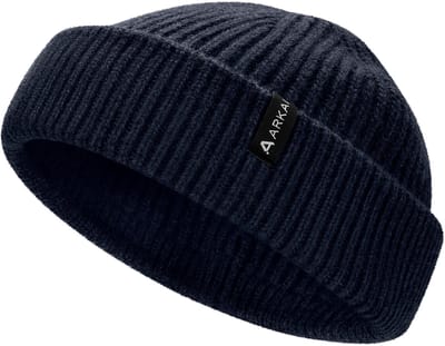 Nordic | Donkerblauwe Beanie in Zeemansstijl van Wolmix