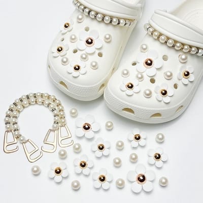 Schoenaccessoires-geschikt voor crocs charms- geschikt voor crocs pins- geschikt voor crocs Accessoires- geschikt voor Crocs Jibbitz-CJ-161 parelbloemen