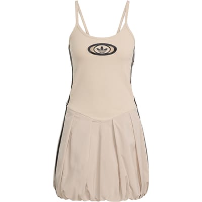 Adidas Originals Ss25 Campus 2000 Ballonjurk Logo Streep Sport Casual Cami Jurk Dames Jurken KC8797 2XS beige
