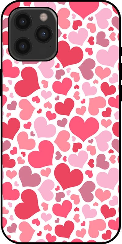 Smartphonica Telefoonhoesje Geschikt voor iPhone 12 Pro Max met Hartjes Print - Hearts Design TPU Backcover Case - Kinder Hoesje met Hartjes Design geschikt voor iPhone 12 Pro Max