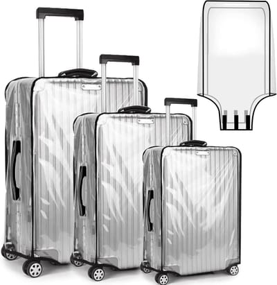 Set van 3 Transparante Koffershoe 50 + 61 + 71 cm - Beschermhoes voor Koffers, Waterdicht, Stofdicht en Krassenbestendig voor Reizen en Thuisgebruik