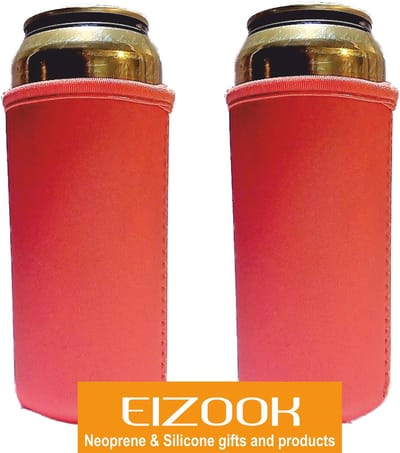 Eizook 2 st. Koelhoud blik hoes 50cl - Oranje - 0.5 liter blikhoes