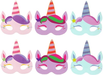 Eenhoorn Maskers | Unicorn | Lightfight Kinderfeestje | 6 stuks