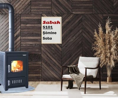 S101 Sabah Luxe Haardkachel- Gietijzer – Houtkachel- Houthaarden -Mat Zwart – 13,11 KW- Buiten Stalen Open Haard