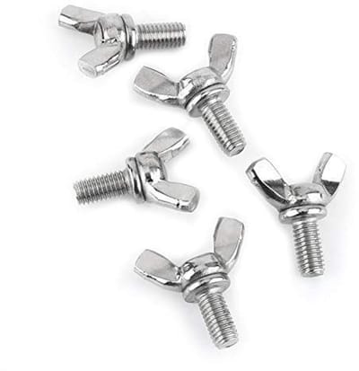 Dailygoods- Vlinderschroef 5 Stuks - M6 DIN316 - Roestvrij Staal - Vleugelhandgreep - Schroefdraadlengte 30 mm - Hoogwaardige Kwaliteit - Handgreep