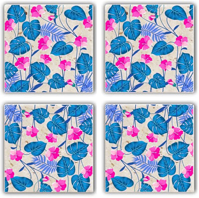 Asir - Onderzetter - Veelkleurig - 10 x 10 x 1 cm - 4 Stuks
