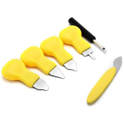 7 stuks Horloge Mes Achterdeksel Wrikker Kastopener Set Horlogemaker Reparatiegereedschap yellow