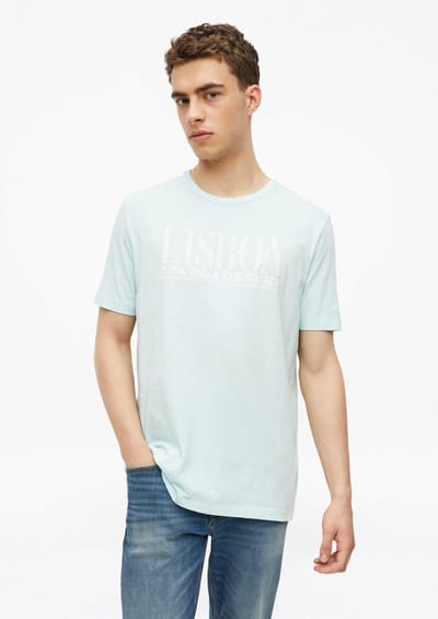 T-shirt in slub yarn met bedrukte voorkant en ronde hals s.Oliver