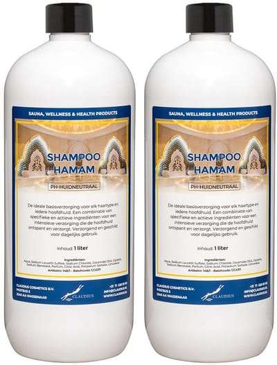Shampoo Hamam 1 liter met dop - set van 2 stuks - voordeelverpakking - haarverzorging