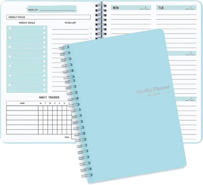 Wekelijkse planner - A5-takenlijst zonder datum - Wekelijkse doelenplanner - 52-weken studiewerkplanner - 52-weken planner met ringband - Volg wekelijks gezonde gewoonten - 21*14,5*0,8 cm