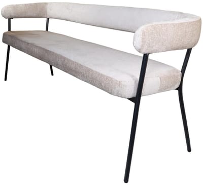 Eetkamerbank 160cm Meggie beige chenille eetbank