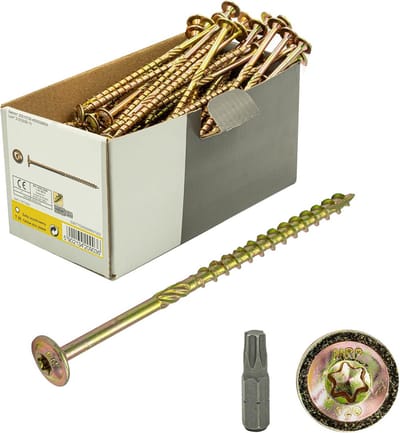 Verzinkte Houtbouwschroeven met Torx Kop - 6 x 120 mm - 100 Stuks