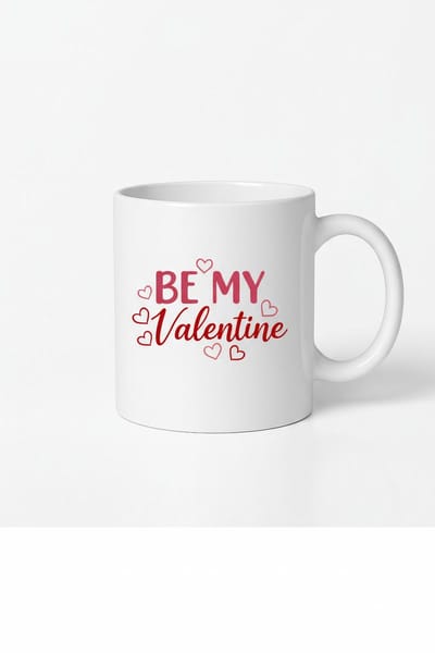 Valentijnsdag Mok "Be My Valentine" met Hartjes - Romantisch Cadeau
